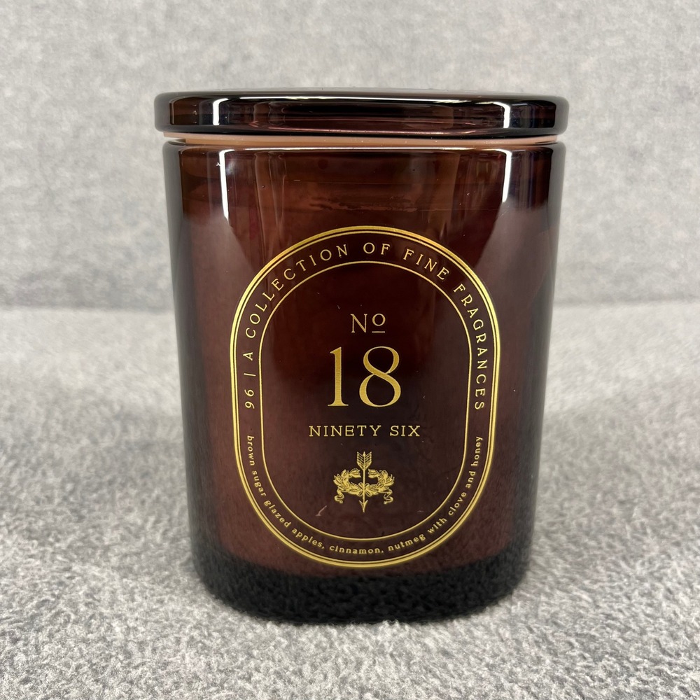 Ninety Six Candle No. 18 Amber Brown Sugar Glazed Apple Scented Lid 10.1 oz